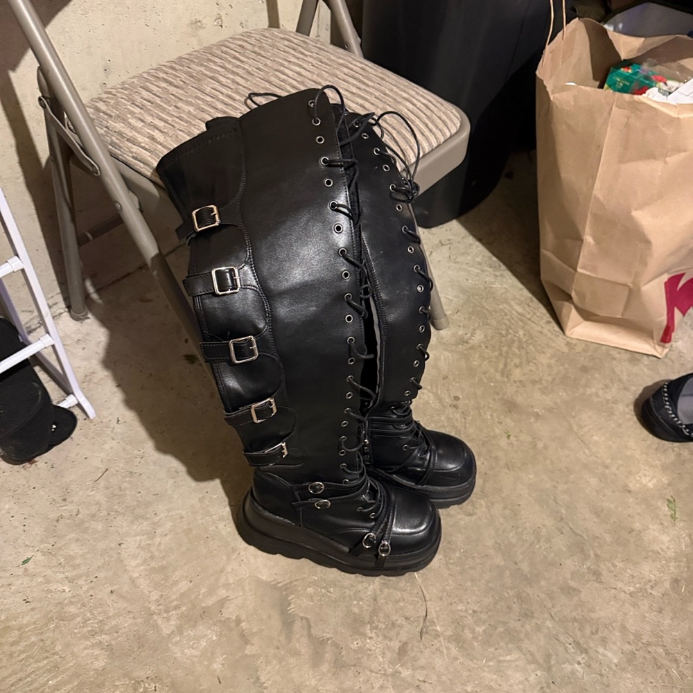 Black Lace Up Boots